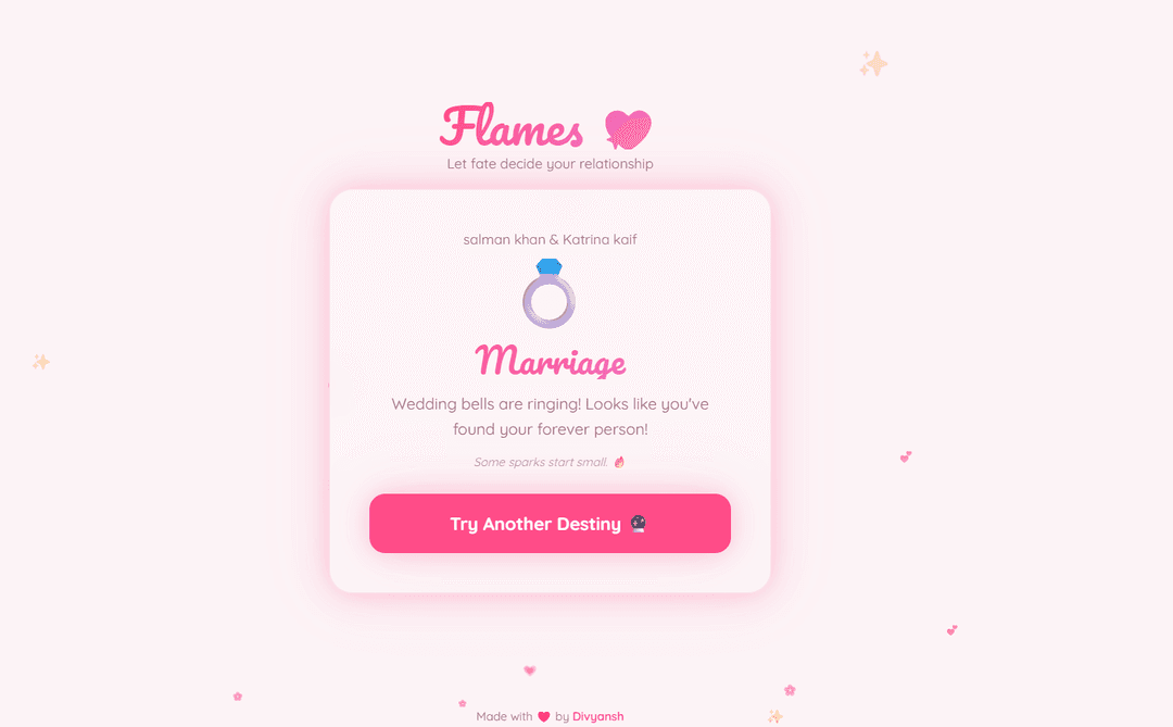 FLAMES Dating Game💖